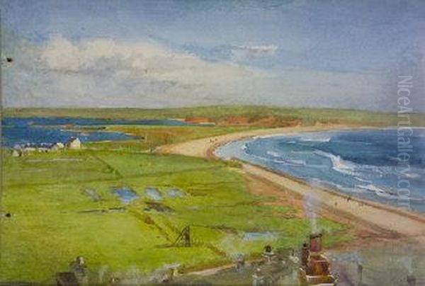 Tramore, View Of The Bay Oil Painting by Mildred Anne Butler