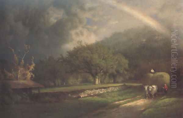 The Rainbow In The Berkshire Hills 1869 Oil Painting by George Inness