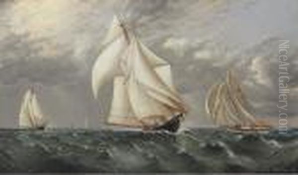 Schooner Race Oil Painting by James E. Buttersworth