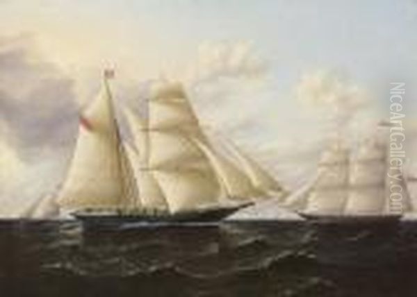 Ariel With Josephine Behind Oil Painting by James E. Buttersworth