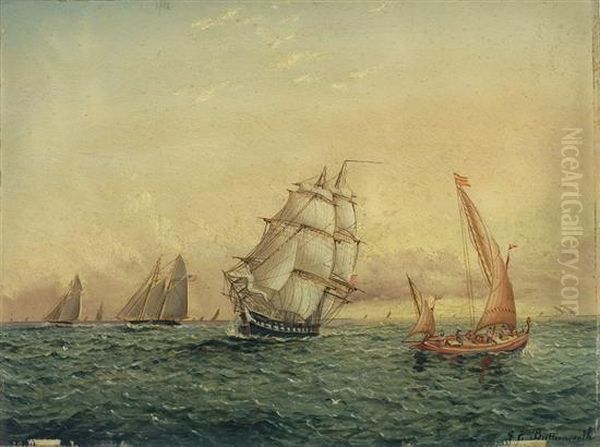 Nearing The Harbor Oil Painting by James E. Buttersworth