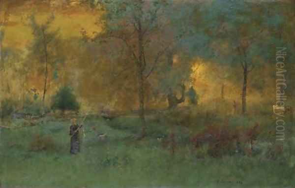 Golden Glow Oil Painting by George Inness