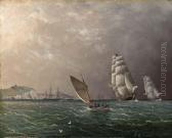 An American Merchantman Signalling For A Pilot In The Channel Off Dover Oil Painting by James E. Buttersworth