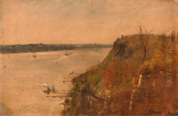 Palisades on the Hudson Oil Painting by George Inness