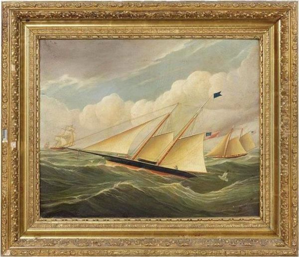 A Sailboat Race Oil Painting by James E. Buttersworth