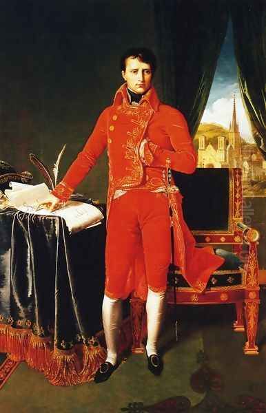 Napoleon Bonaparte in the Uniform of the First Consul Oil Painting by Jean Auguste Dominique Ingres