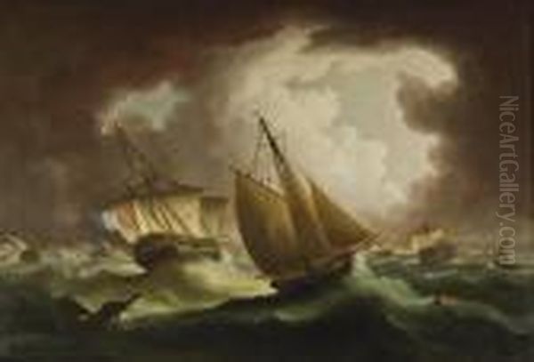 The Royal Navy Armed Cutter Oil Painting by Thomas Buttersworth