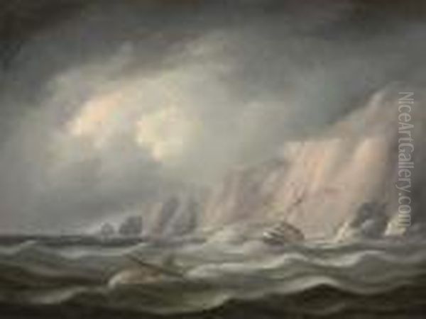 In Dangerous Waters Oil Painting by Thomas Buttersworth