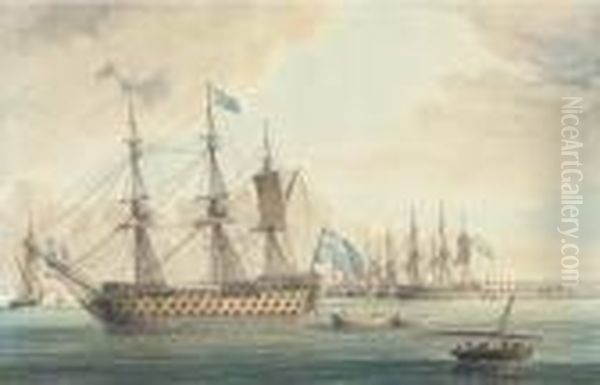 The Blockading Fleet Oil Painting by Thomas Buttersworth