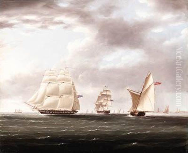 Royal Navy Squadron Oil Painting by Thomas Buttersworth