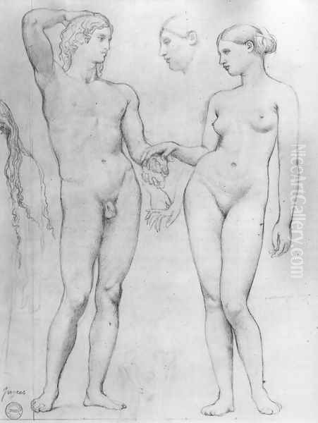 Study for The Golden Age Oil Painting by Jean Auguste Dominique Ingres