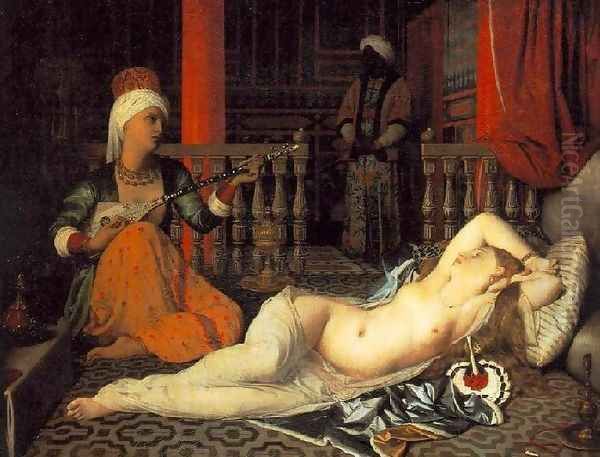 Odalisque with a Slave Oil Painting by Jean Auguste Dominique Ingres