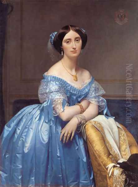 Princesse Albert de Broglie, née Joséphine-Eléonore-Marie-Pauline de Galard de Brassac de Béarn Oil Painting by Jean Auguste Dominique Ingres