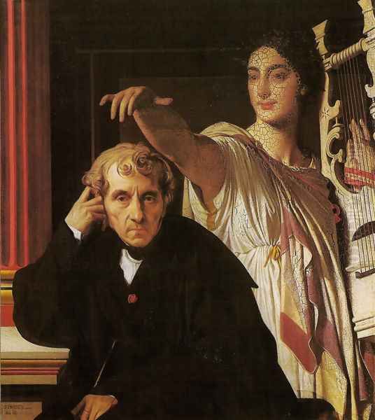 Luigi Cherubini and the muse of poetry Oil Painting by Jean Auguste Dominique Ingres