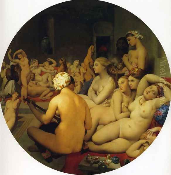 The Turkish Bath Oil Painting by Jean Auguste Dominique Ingres