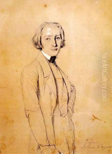 Franz Liszt Oil Painting by Jean Auguste Dominique Ingres