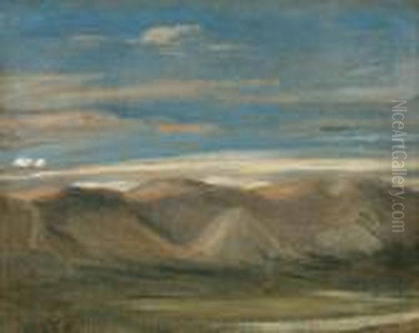 Etude De Ciel Et De Montagnes Oil Painting by Nicolas Louis Cabat