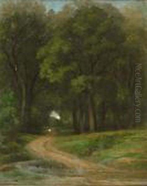  Chemin En Sous-bois  Oil Painting by Nicolas Louis Cabat