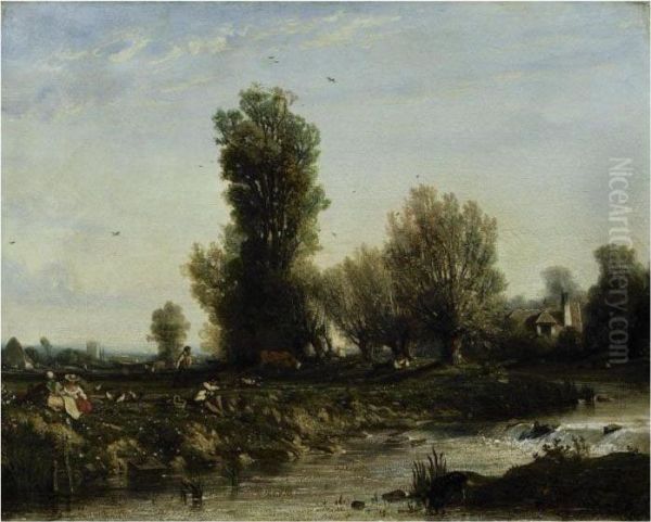 Sunday In The Country Oil Painting by Nicolas Louis Cabat