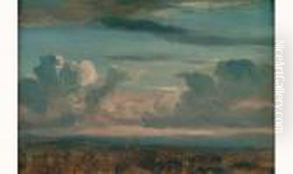 Etude De Ciel Au Couchant Oil Painting by Nicolas Louis Cabat