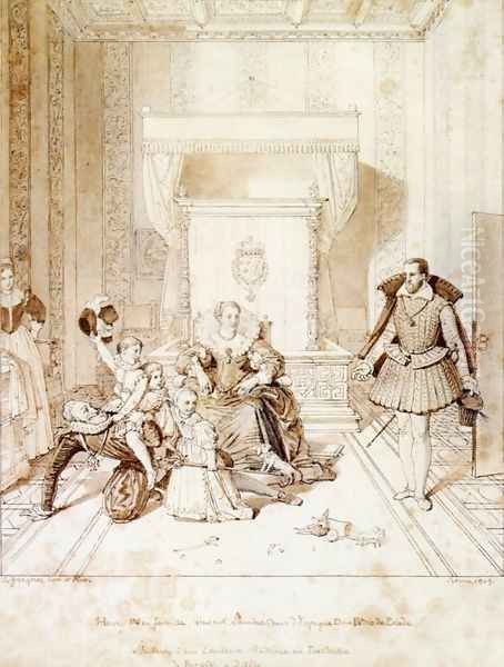 Henry IV Playing with His Children Oil Painting by Jean Auguste Dominique Ingres