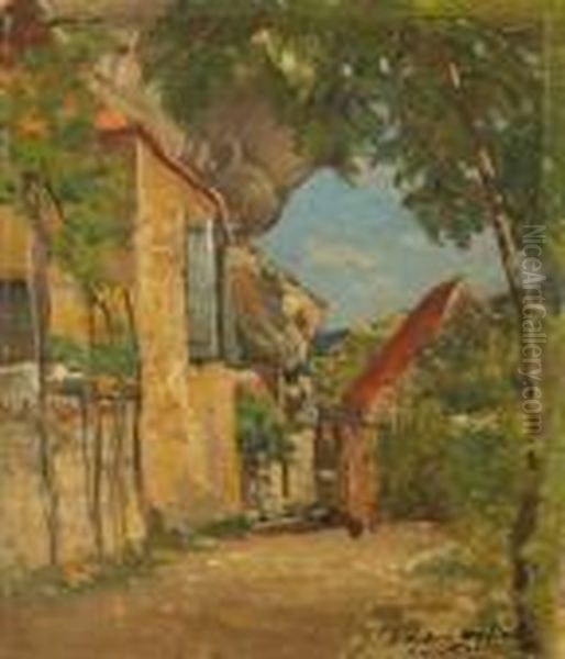 Village De Provence Oil Painting by Louis Alexandre Cabie