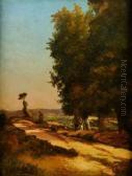 Chemin Pres D'un Bois Oil Painting by Louis Alexandre Cabie