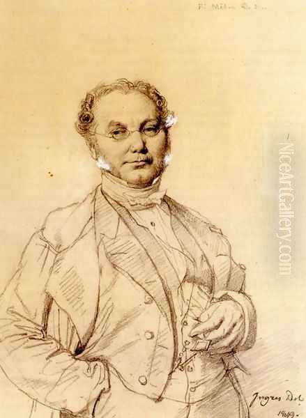 Dr. François Melier Oil Painting by Jean Auguste Dominique Ingres