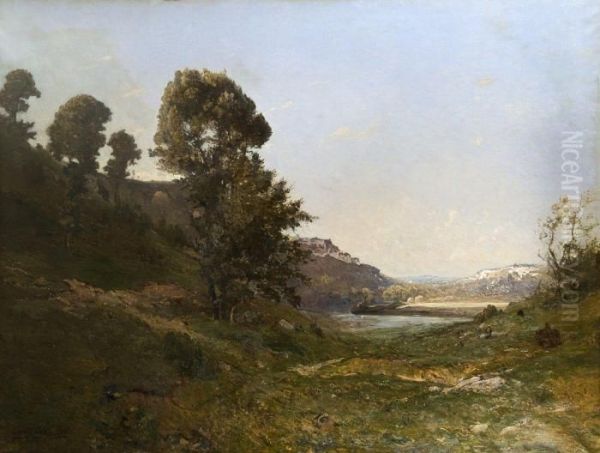 Vallee Des Pyrenees Oil Painting by Louis Alexandre Cabie