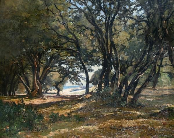 Woodland Shadows Oil Painting by Louis Alexandre Cabie