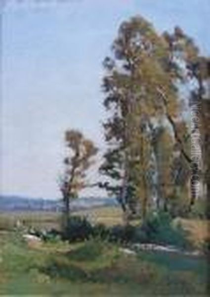 Paysage Aux Environs De Barbizon Oil Painting by Louis Alexandre Cabie