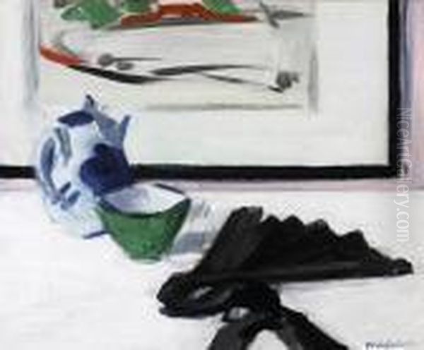 Still Life With Fan And Picture Oil Painting by Francis Campbell Boileau Cadell