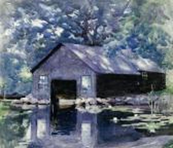 Boat House At Kindar Oil Painting by Francis Campbell Boileau Cadell