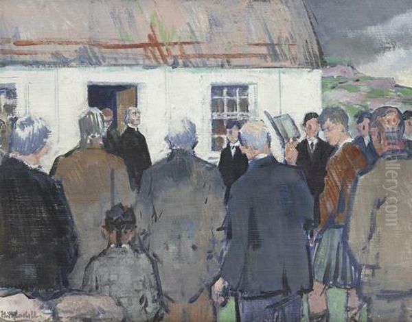 A Highland Funeral Oil Painting by Francis Campbell Boileau Cadell