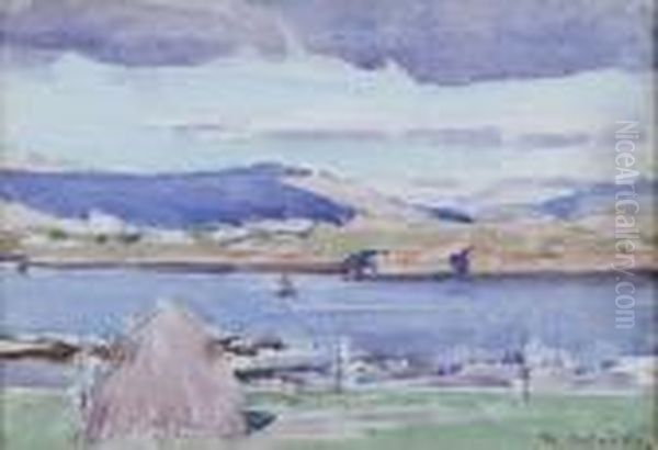 Haystacks, Iona Oil Painting by Francis Campbell Boileau Cadell