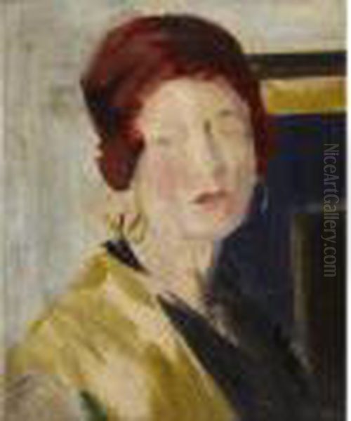 The Yellow Scarf Oil Painting by Francis Campbell Boileau Cadell