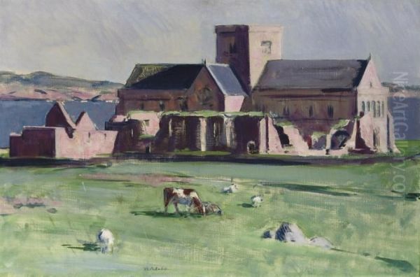 Iona Cathedral Oil Painting by Francis Campbell Boileau Cadell