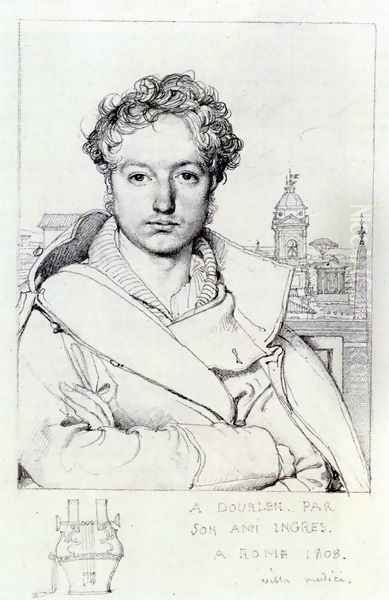 Victor Dourlen Oil Painting by Jean Auguste Dominique Ingres