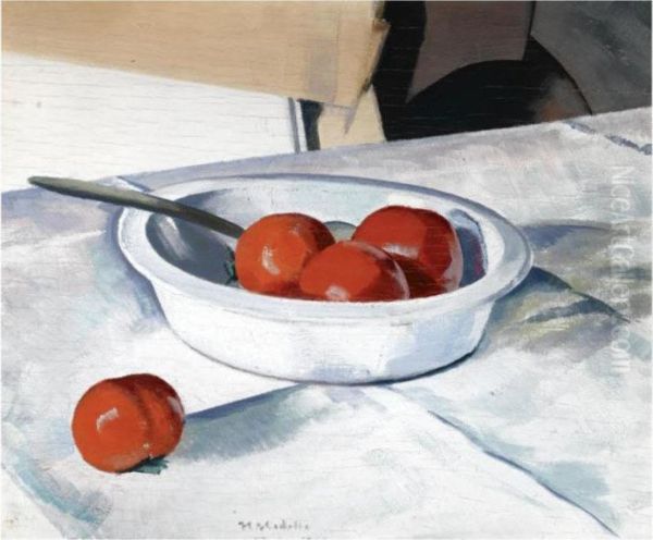 Still Life (tomatoes) Oil Painting by Francis Campbell Boileau Cadell