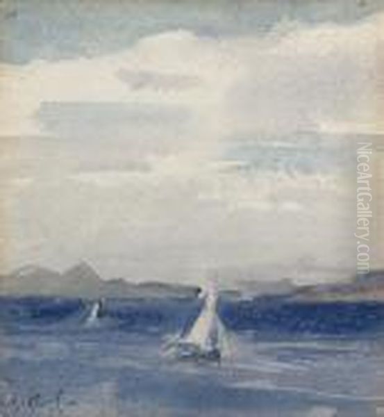 Yachts At Sea, Iona Oil Painting by Francis Campbell Boileau Cadell