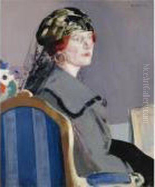 Portrait Of May Easter Oil Painting by Francis Campbell Boileau Cadell