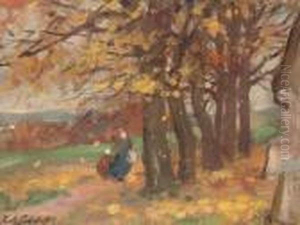 Autumnal Landscape Study Oil Painting by Francis Campbell Boileau Cadell