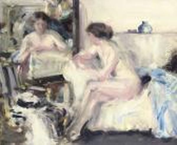 Nude - Reflections Oil Painting by Francis Campbell Boileau Cadell