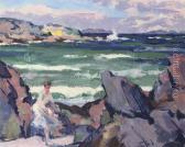 North Wind, Iona (the Bather) Oil Painting by Francis Campbell Boileau Cadell