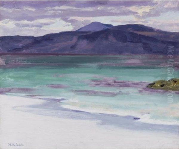 Iona, Looking Towards The Isle Of Mull And Ben More Oil Painting by Francis Campbell Boileau Cadell