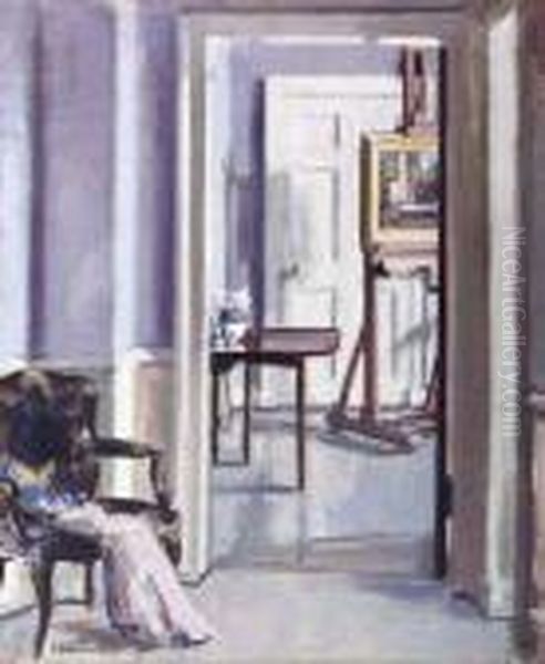 Interior - 30 Regent Terrace Oil Painting by Francis Campbell Boileau Cadell