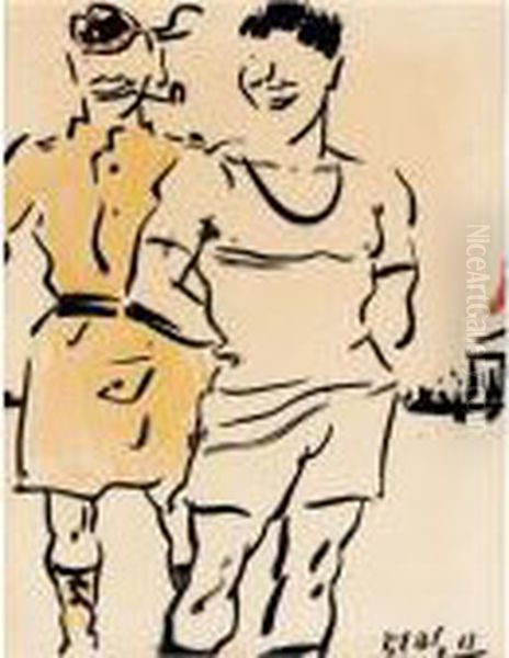 Football Fans by Francis Campbell Boileau Cadell