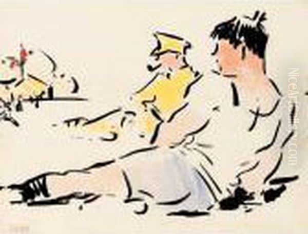 Football Oil Painting by Francis Campbell Boileau Cadell