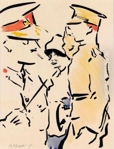 The Salute, Medical Inspection Oil Painting by Francis Campbell Boileau Cadell