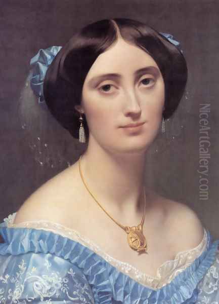 Princesse Albert de Broglie, née Joséphine-Eléonore-Marie-Pauline de Galard de Brassac de Béarn [detail] Oil Painting by Jean Auguste Dominique Ingres